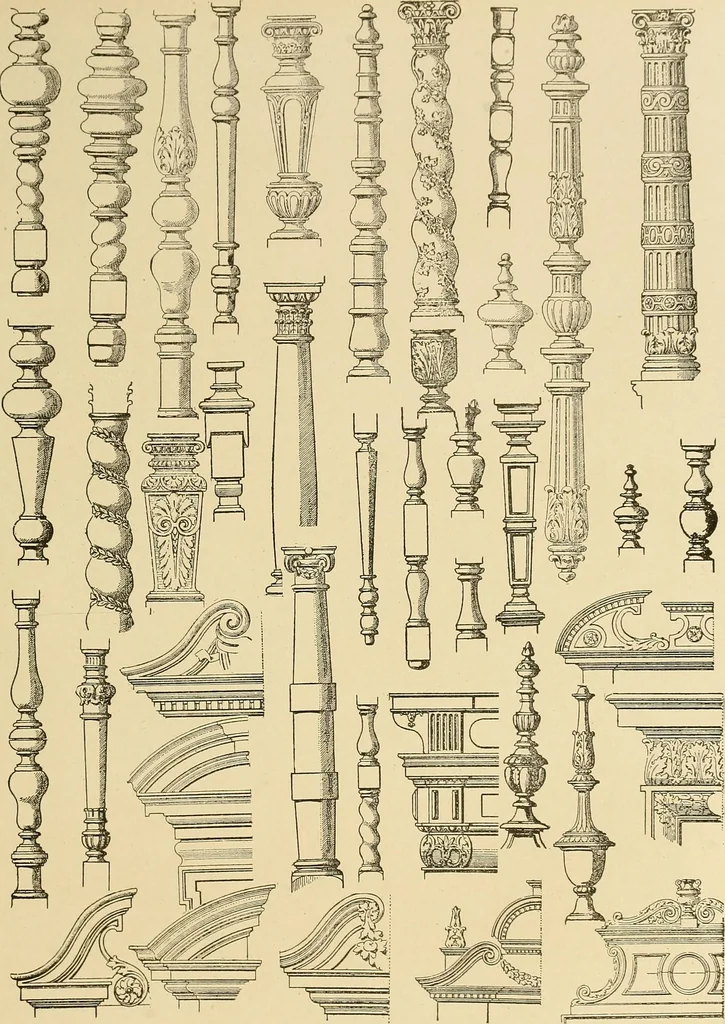 An illustration from Period furnishings; an encyclopedia of historic furniture, decorations and furnishings, 1911, leaf 104