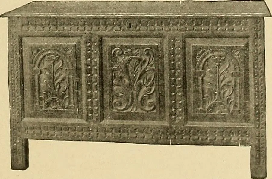 An illustration from Period furnishings; an encyclopedia of historic furniture, decorations and furnishings, 1911, leaf 112
