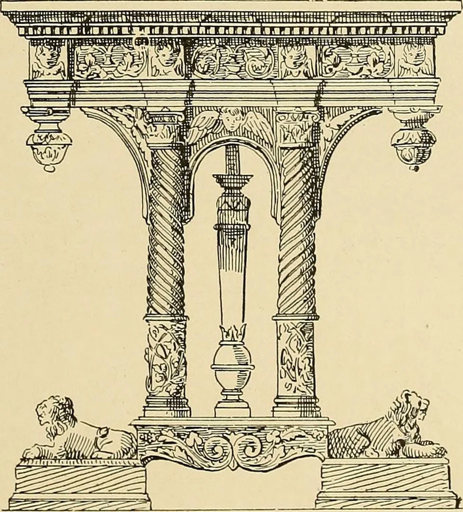 An illustration from Period furnishings; an encyclopedia of historic furniture, decorations and furnishings, 1911, leaf 116