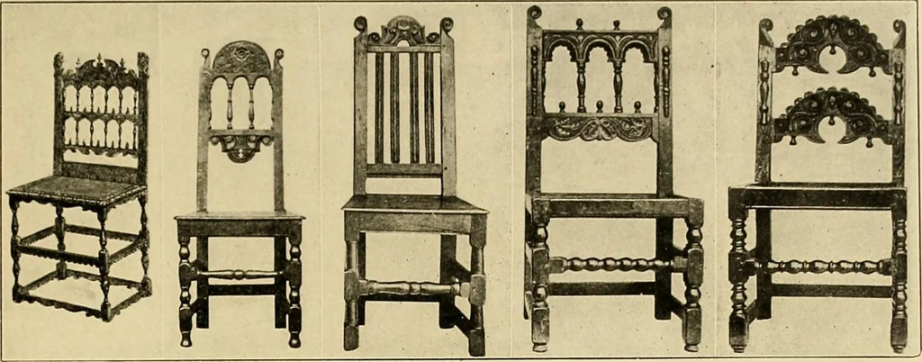 An illustration from Period furnishings; an encyclopedia of historic furniture, decorations and furnishings, 1911, leaf 118