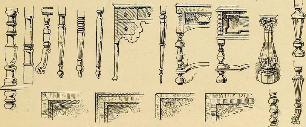 An illustration from Period furnishings; an encyclopedia of historic furniture, decorations and furnishings, 1911, leaf 118