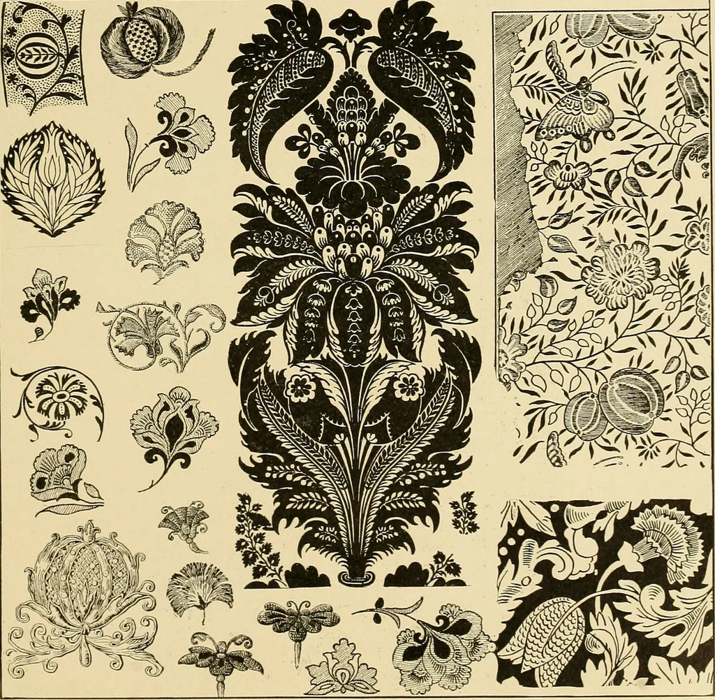 An illustration from Period furnishings; an encyclopedia of historic furniture, decorations and furnishings, 1911, leaf 124