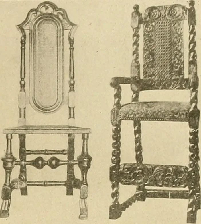An illustration from Period furnishings; an encyclopedia of historic furniture, decorations and furnishings, 1911, leaf 126