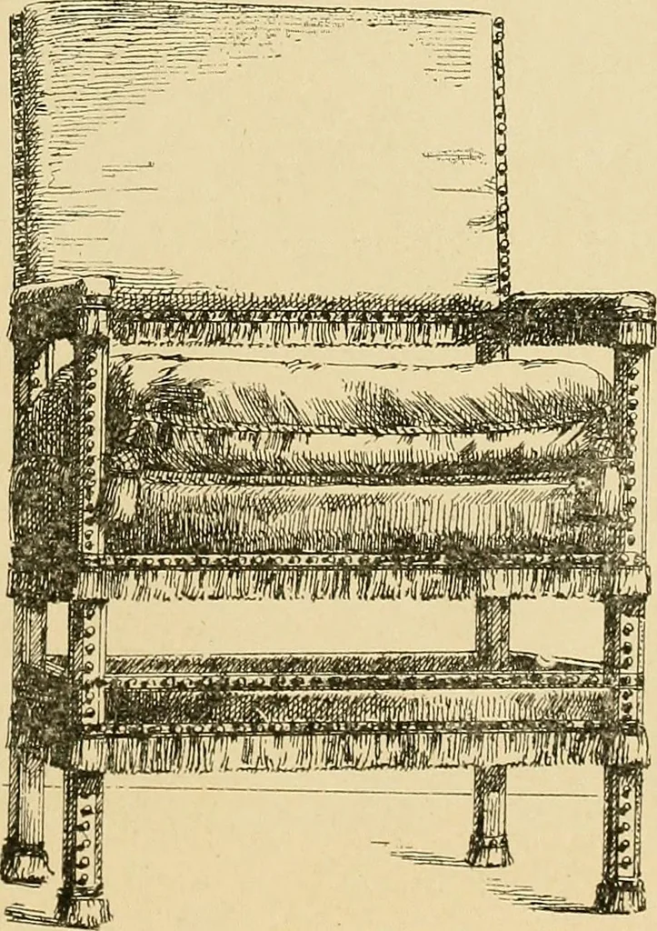 An illustration from Period furnishings; an encyclopedia of historic furniture, decorations and furnishings, 1911, leaf 130