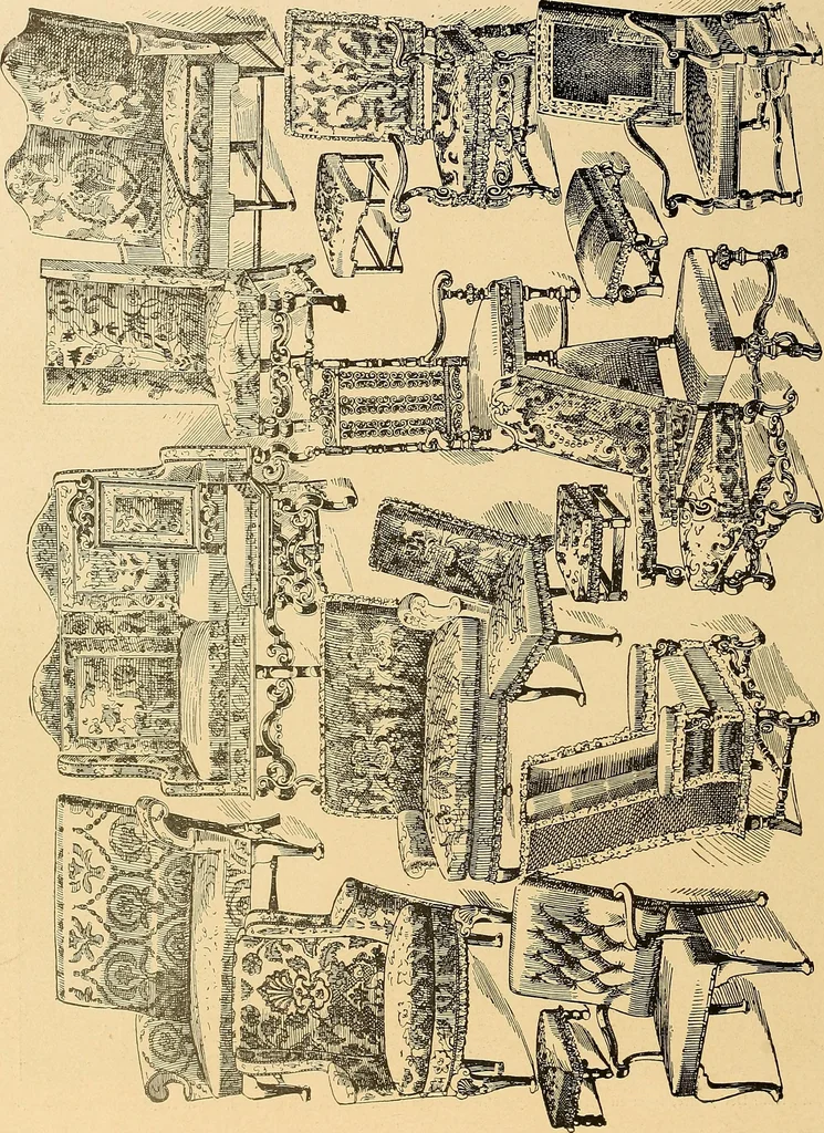 An illustration from Period furnishings; an encyclopedia of historic furniture, decorations and furnishings, 1911, leaf 133