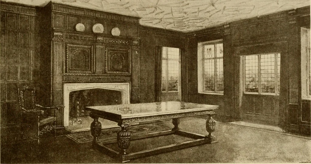 An illustration from Period furnishings; an encyclopedia of historic furniture, decorations and furnishings, 1911, leaf 134