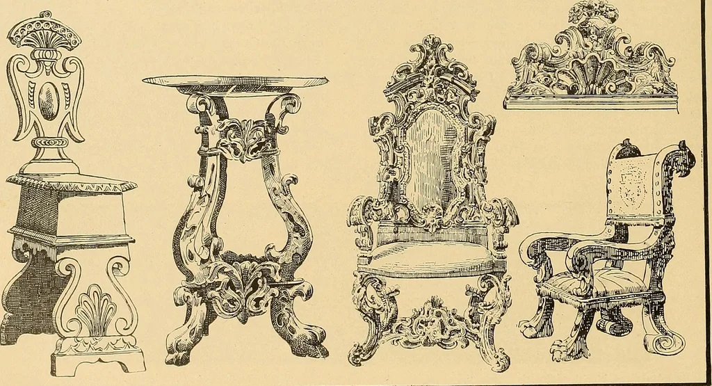 An illustration from Period furnishings; an encyclopedia of historic furniture, decorations and furnishings, 1911, leaf 139