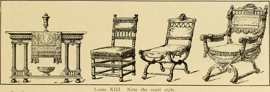 An illustration from Period furnishings; an encyclopedia of historic furniture, decorations and furnishings, 1911, leaf 140