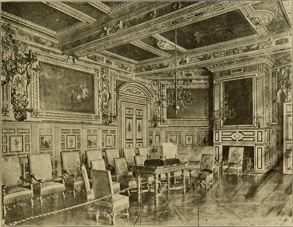 An illustration from Period furnishings; an encyclopedia of historic furniture, decorations and furnishings, 1911, leaf 144