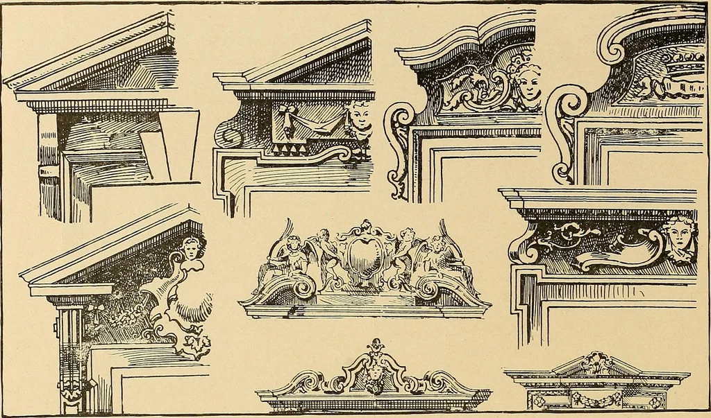 An illustration from Period furnishings; an encyclopedia of historic furniture, decorations and furnishings, 1911, leaf 145