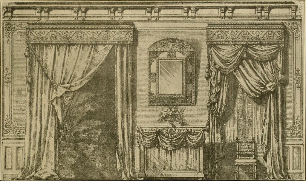 An illustration from Period furnishings; an encyclopedia of historic furniture, decorations and furnishings, 1911, leaf 146