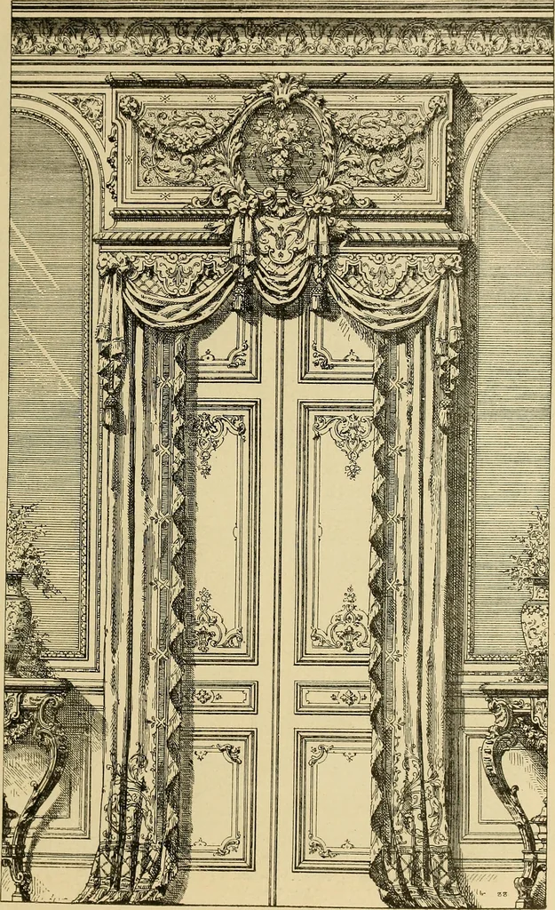 An illustration from Period furnishings; an encyclopedia of historic furniture, decorations and furnishings, 1911, leaf 150