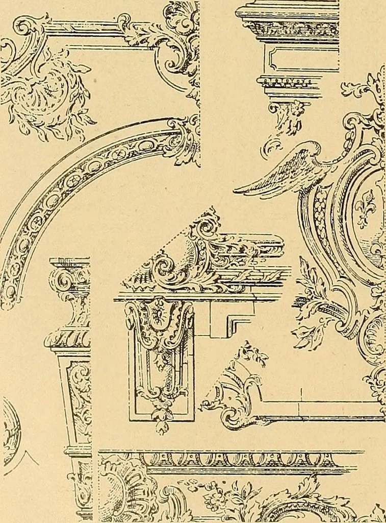 An illustration from Period furnishings; an encyclopedia of historic furniture, decorations and furnishings, 1911, leaf 151