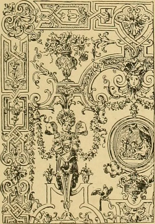 An illustration from Period furnishings; an encyclopedia of historic furniture, decorations and furnishings, 1911, leaf 156