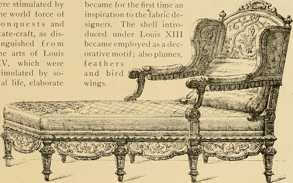 An illustration from Period furnishings; an encyclopedia of historic furniture, decorations and furnishings, 1911, leaf 156