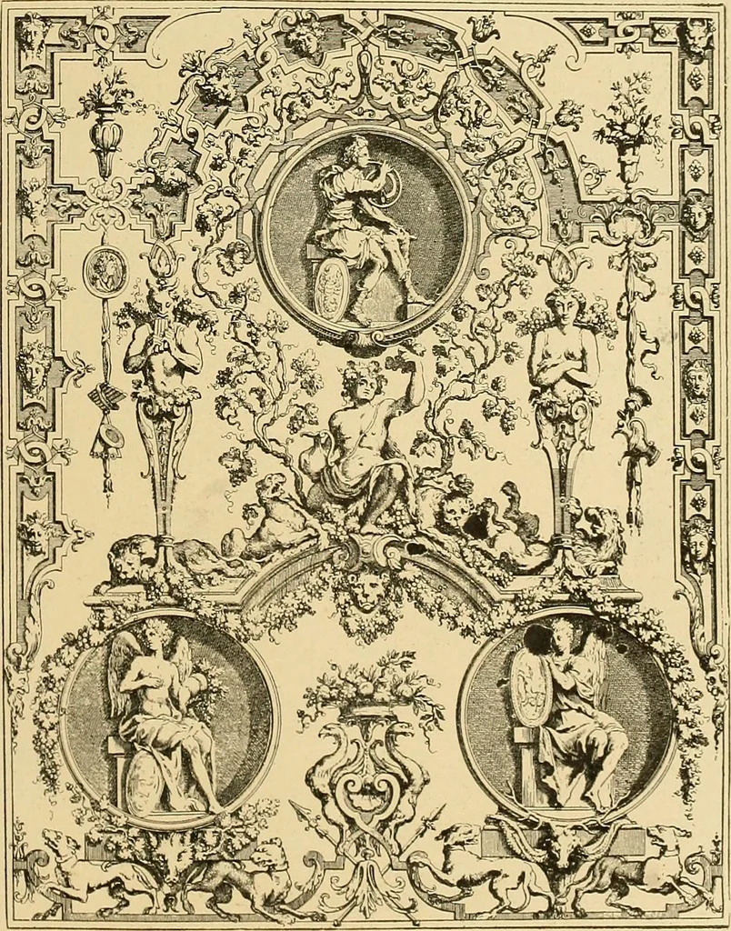 An illustration from Period furnishings; an encyclopedia of historic furniture, decorations and furnishings, 1911, leaf 156