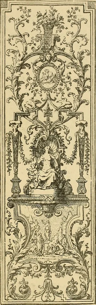 An illustration from Period furnishings; an encyclopedia of historic furniture, decorations and furnishings, 1911, leaf 158