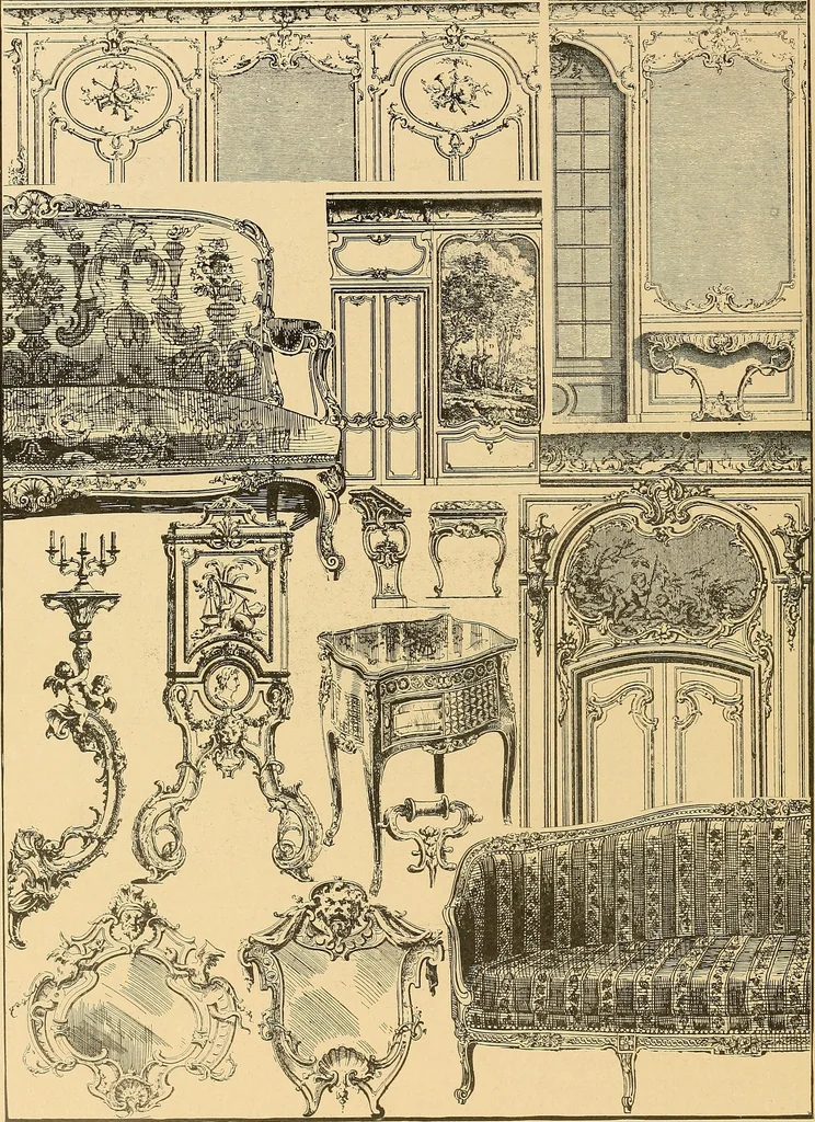 An illustration from Period furnishings; an encyclopedia of historic furniture, decorations and furnishings, 1911, leaf 171