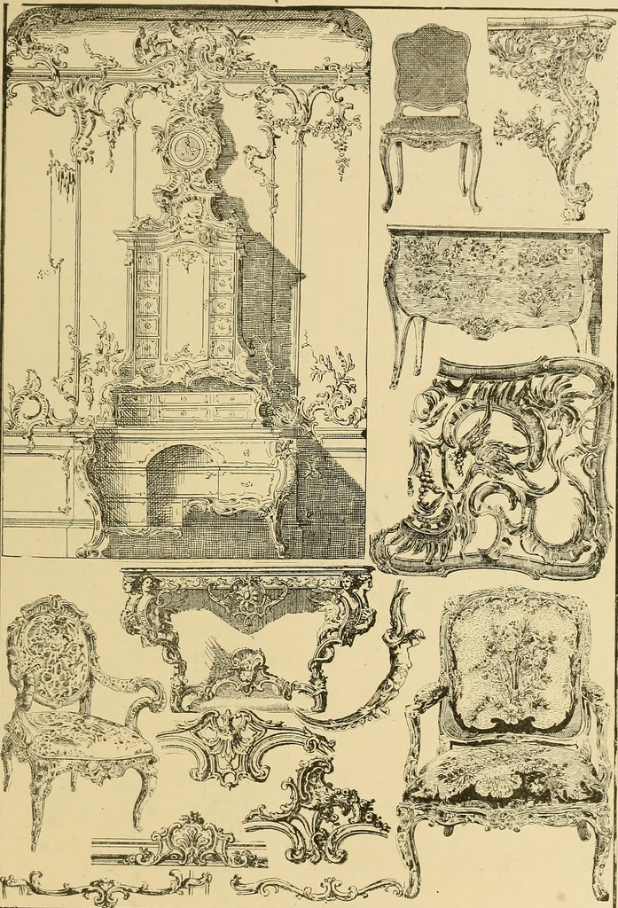 An illustration from Period furnishings; an encyclopedia of historic furniture, decorations and furnishings, 1911, leaf 172