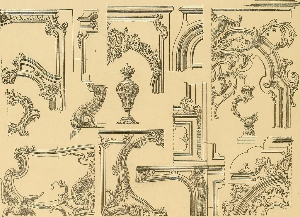 An illustration from Period furnishings; an encyclopedia of historic furniture, decorations and furnishings, 1911, leaf 173