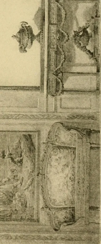 An illustration from Period furnishings; an encyclopedia of historic furniture, decorations and furnishings, 1911, leaf 182