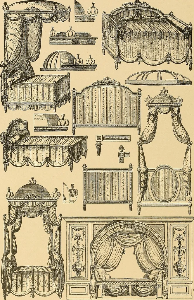 An illustration from Period furnishings; an encyclopedia of historic furniture, decorations and furnishings, 1911, leaf 183
