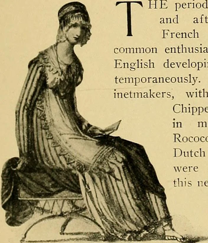 An illustration from Period furnishings; an encyclopedia of historic furniture, decorations and furnishings, 1911, leaf 188