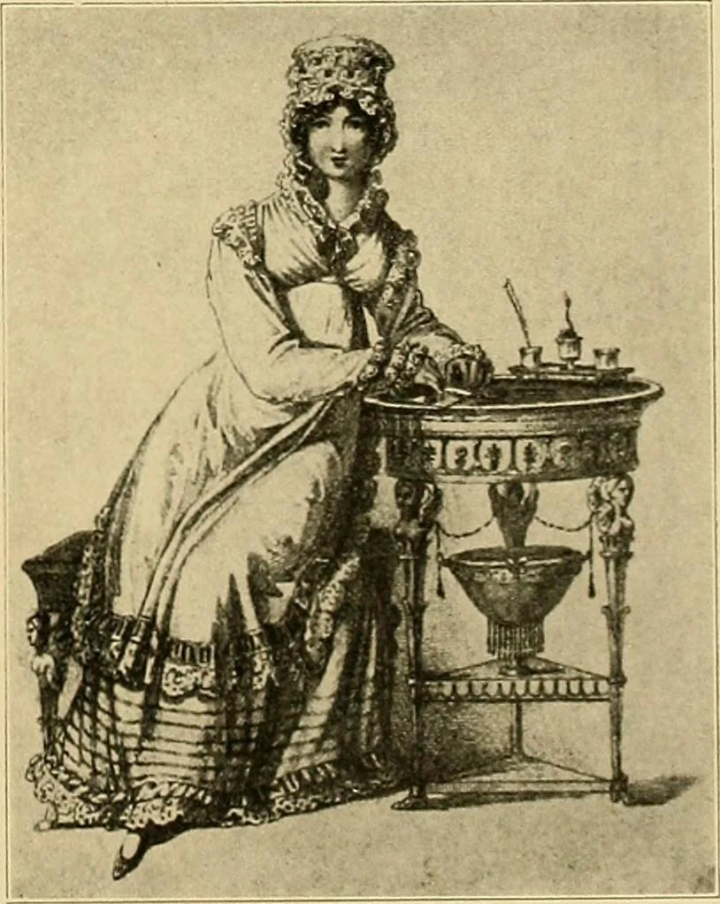 An illustration from Period furnishings; an encyclopedia of historic furniture, decorations and furnishings, 1911, leaf 188
