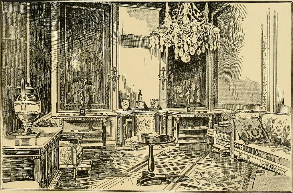 An illustration from Period furnishings; an encyclopedia of historic furniture, decorations and furnishings, 1911, leaf 190