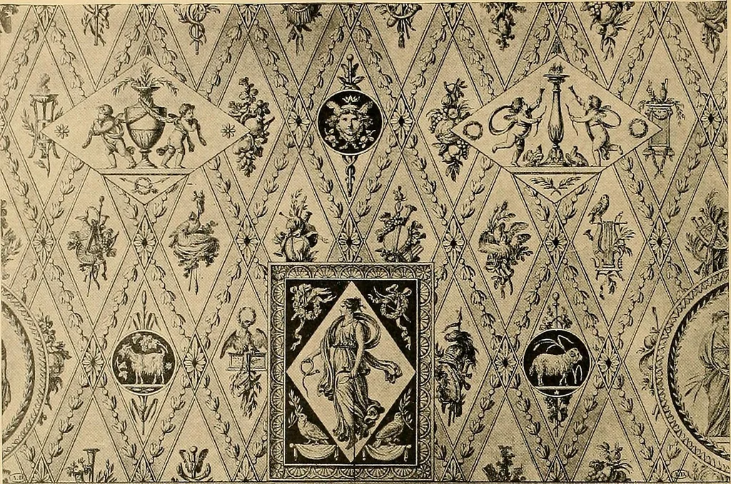 An illustration from Period furnishings; an encyclopedia of historic furniture, decorations and furnishings, 1911, leaf 191