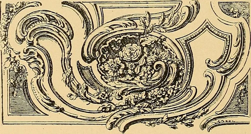 An illustration from Period furnishings; an encyclopedia of historic furniture, decorations and furnishings, 1911, leaf 195