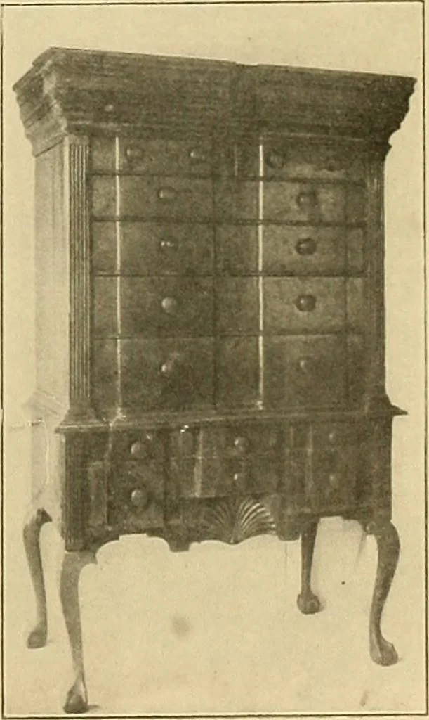 An illustration from Period furnishings; an encyclopedia of historic furniture, decorations and furnishings, 1911, leaf 196