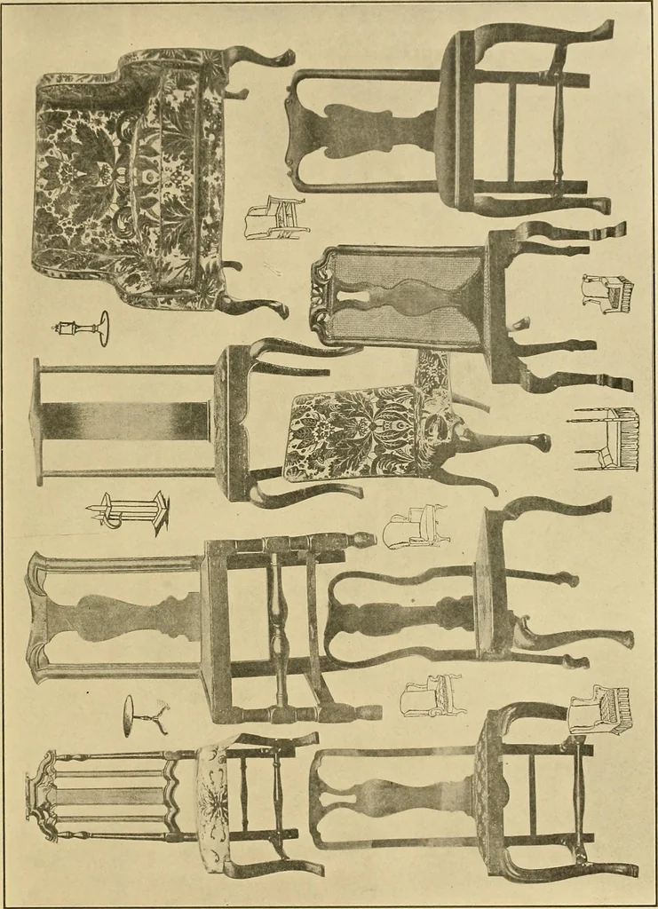 An illustration from Period furnishings; an encyclopedia of historic furniture, decorations and furnishings, 1911, leaf 200