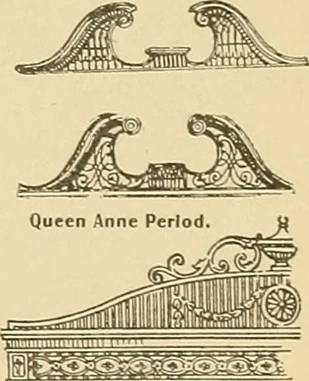 An illustration from Period furnishings; an encyclopedia of historic furniture, decorations and furnishings, 1911, leaf 202