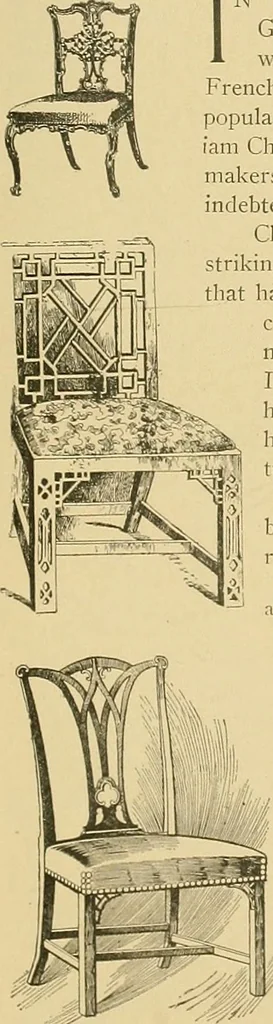 An illustration from Period furnishings; an encyclopedia of historic furniture, decorations and furnishings, 1911, leaf 204