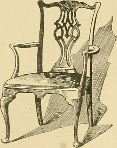 An illustration from Period furnishings; an encyclopedia of historic furniture, decorations and furnishings, 1911, leaf 204