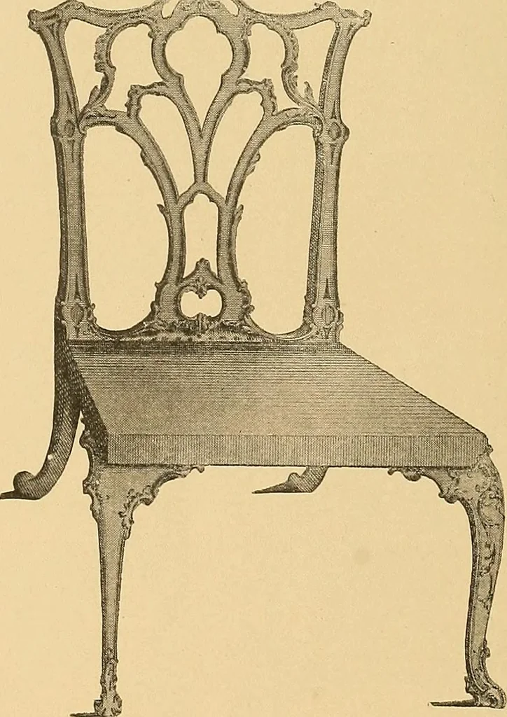 An illustration from Period furnishings; an encyclopedia of historic furniture, decorations and furnishings, 1911, leaf 205