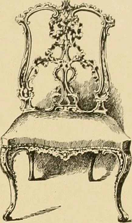 An illustration from Period furnishings; an encyclopedia of historic furniture, decorations and furnishings, 1911, leaf 206