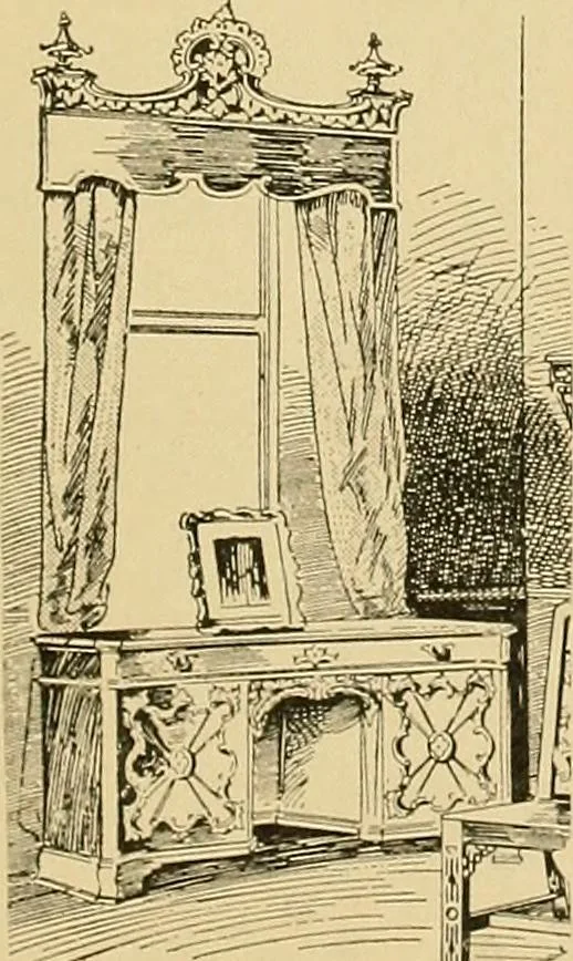 An illustration from Period furnishings; an encyclopedia of historic furniture, decorations and furnishings, 1911, leaf 206