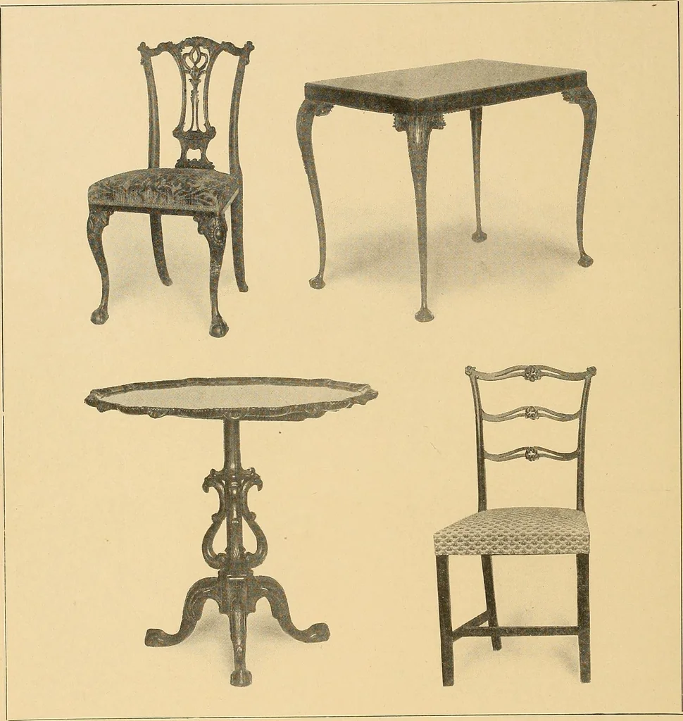 An illustration from Period furnishings; an encyclopedia of historic furniture, decorations and furnishings, 1911, leaf 209