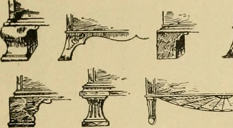 An illustration from Period furnishings; an encyclopedia of historic furniture, decorations and furnishings, 1911, leaf 214