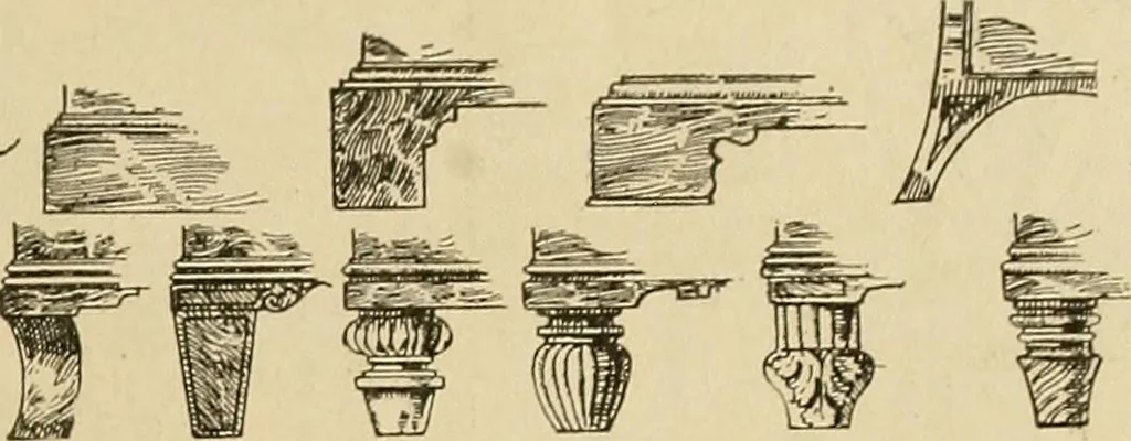An illustration from Period furnishings; an encyclopedia of historic furniture, decorations and furnishings, 1911, leaf 214