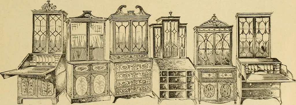 An illustration from Period furnishings; an encyclopedia of historic furniture, decorations and furnishings, 1911, leaf 214