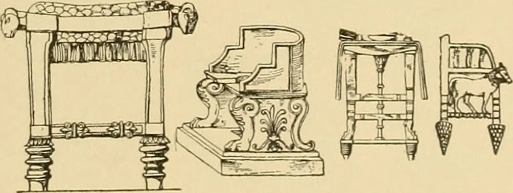An illustration from Period furnishings; an encyclopedia of historic furniture, decorations and furnishings, 1911, leaf 22