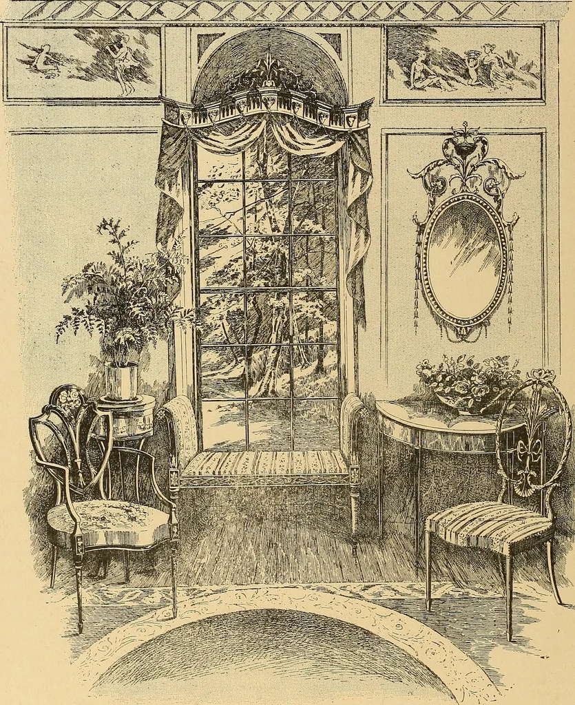An illustration from Period furnishings; an encyclopedia of historic furniture, decorations and furnishings, 1911, leaf 221