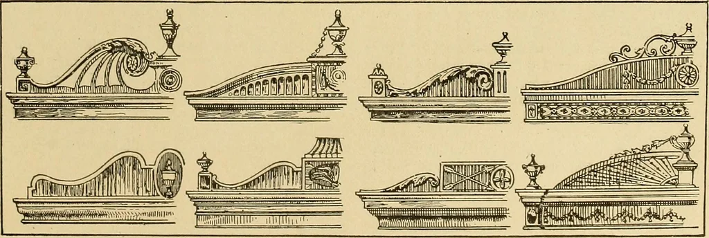 An illustration from Period furnishings; an encyclopedia of historic furniture, decorations and furnishings, 1911, leaf 226
