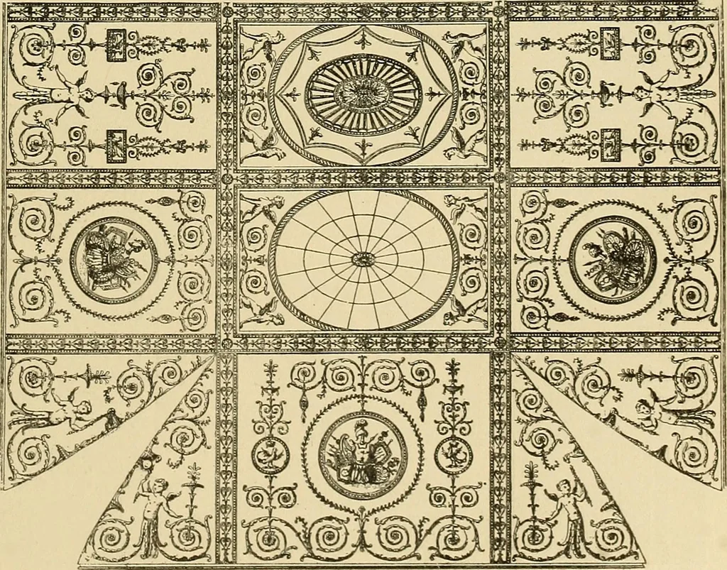 An illustration from Period furnishings; an encyclopedia of historic furniture, decorations and furnishings, 1911, leaf 230