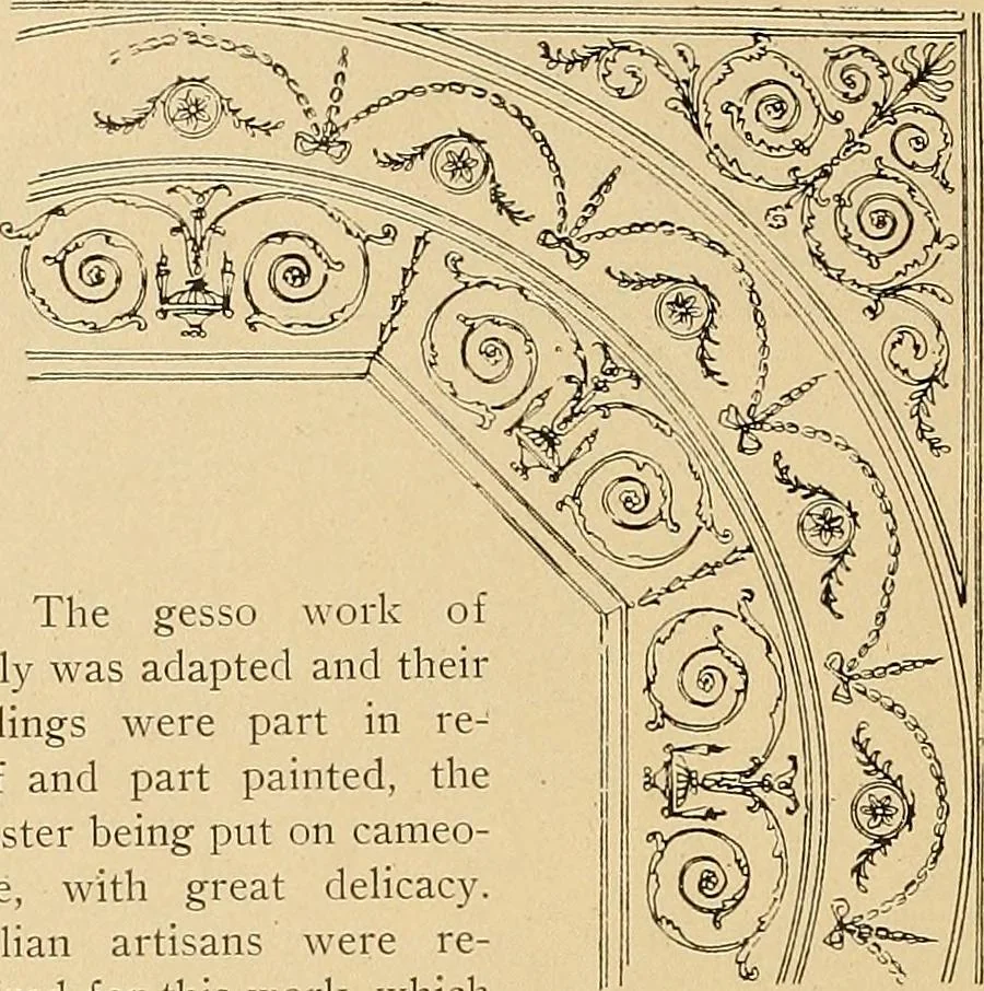 An illustration from Period furnishings; an encyclopedia of historic furniture, decorations and furnishings, 1911, leaf 231