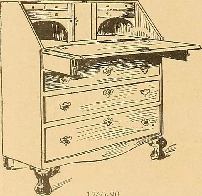 An illustration from Period furnishings; an encyclopedia of historic furniture, decorations and furnishings, 1911, leaf 241