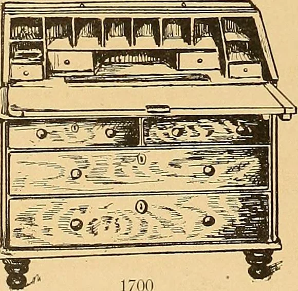An illustration from Period furnishings; an encyclopedia of historic furniture, decorations and furnishings, 1911, leaf 241